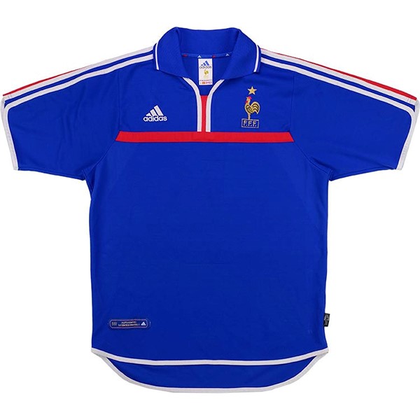 Heimtrikot Thailand Frankreich Retro 2000 Blau Günstige Fußballtrikots